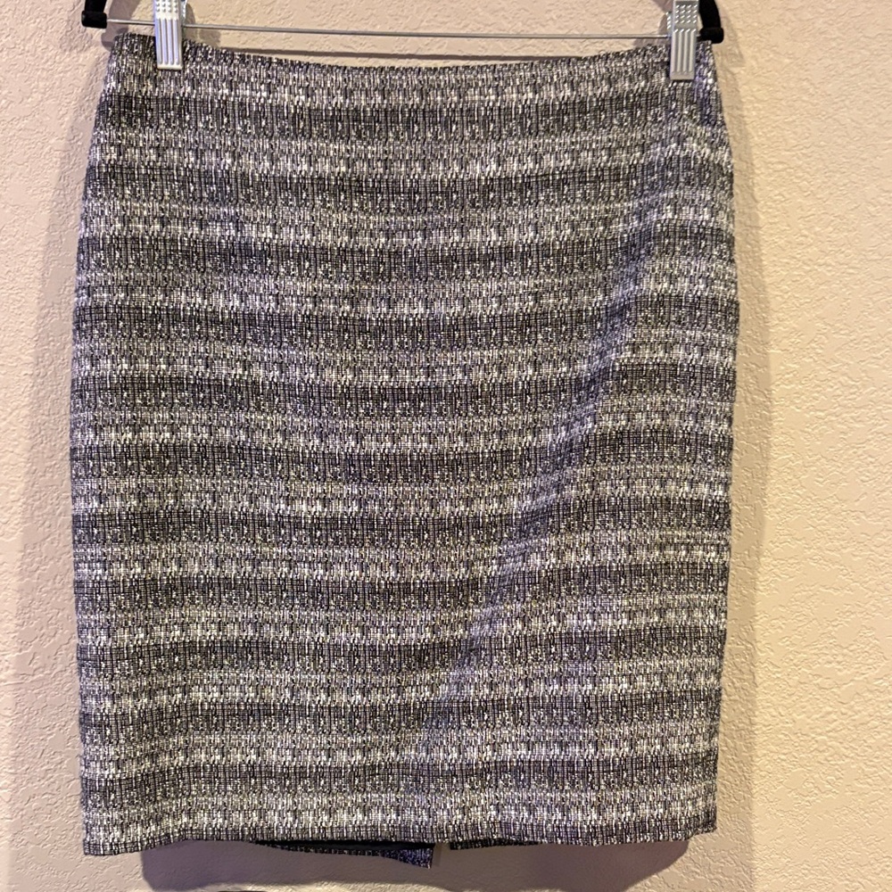 Anne Klein Black and Gray Pencil Skirt